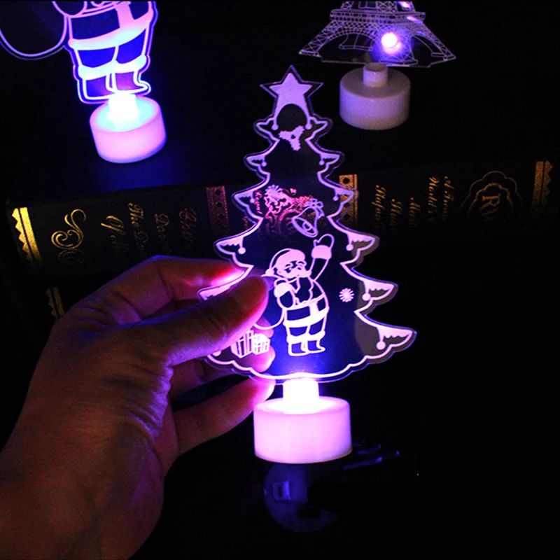 

LED Night Light Xmas Tree Home Snowman Lamp LED Light Creative Mini Party Decor Christmas Night Light Santa Claus