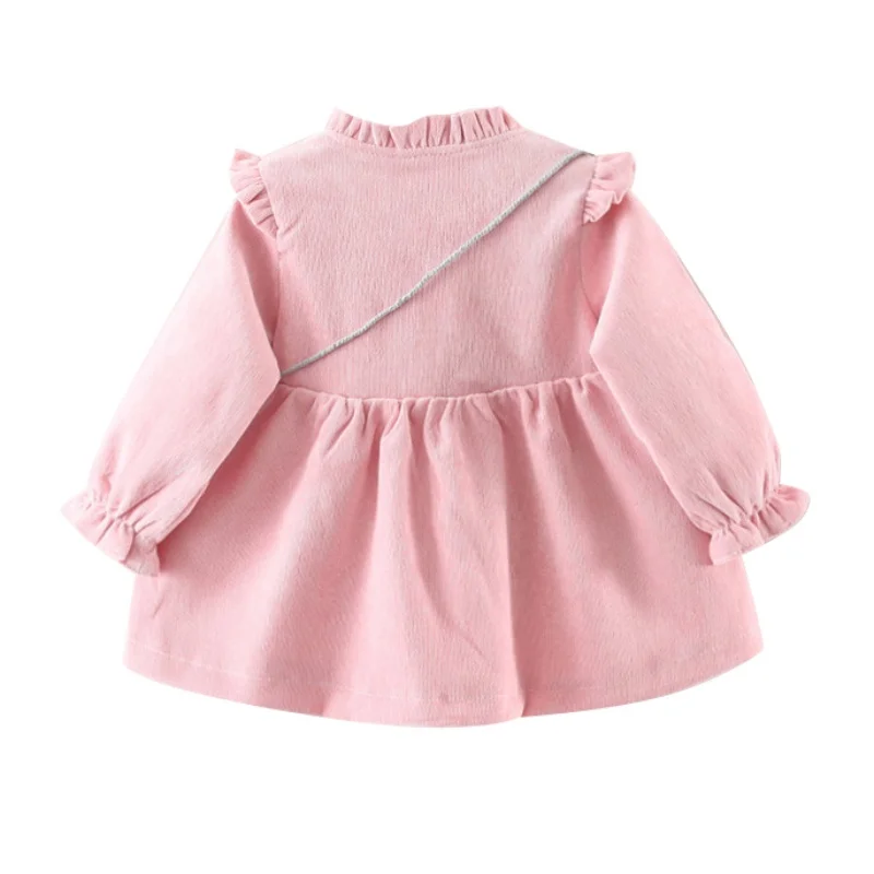 Детская одежда для малышей платье маленьких девочек + сумка с сумкой однотонные