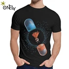 Удобная мужская футболка Акира Капсульная мощный таблетки 100% хлопок популярные классические модели с круглым вырезом; В винтажном стиле; С короткими рукавами