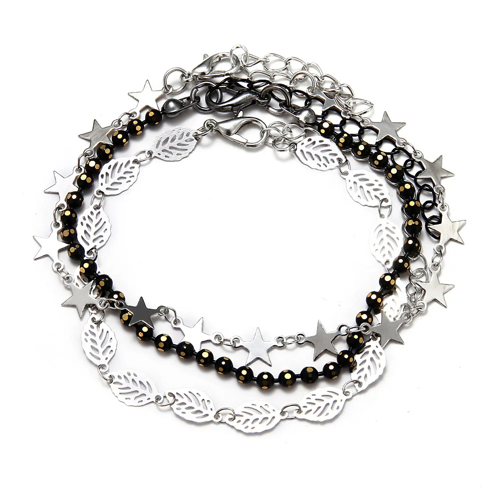 Металлические листья звезды очарование лодыжки цепи Женский 2020 мода лето пляж