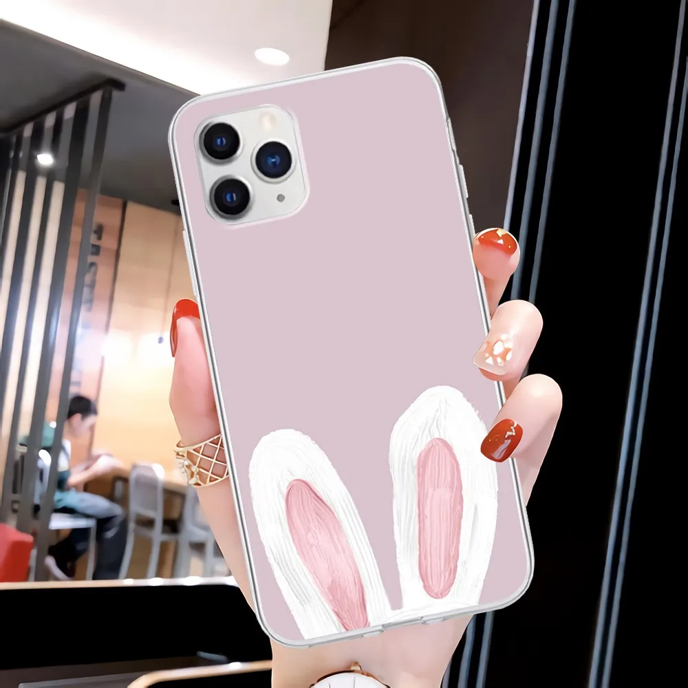 

Kawaii Rabbit Ears Transparent Mobile Phone Cover Clear Case For Xiaomi Redmi K30s Ultra Note 8 9 Pro Max 9s 10T Pro 11 10 Lite