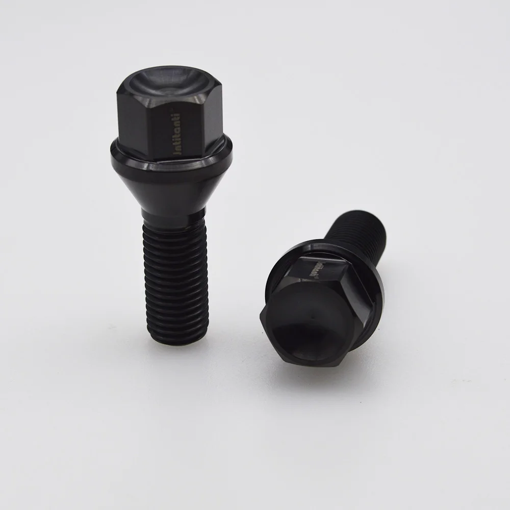 Черный легкий M12 * 1 5*28 Gr5 титановый Колесный болт для BMW|Гайки и болты| |