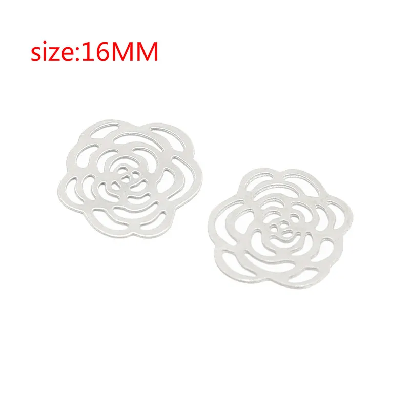 

10pcs 16mm Stainless Steel Flower Connectors Charms Pendant DIY For Bracelet Necklace Anklet Jewelry Making Handcrafted