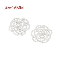 10pcs 16mm stainless steel flower connectors charms pendant diy for bracelet necklace anklet jewelry making handcrafted