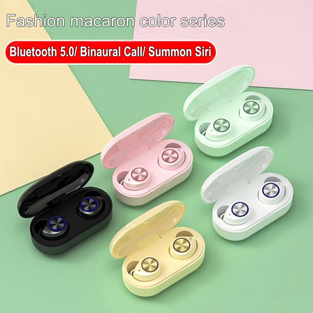 

NewMacaron TWS 5.0 Bluetooth wireless earphone Touch Handsfree Stereo Wireless Bluetooth Earpiece Earbuds With Mic Charging box