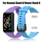 Силиконовый ремешок для Honor Band 6, браслеты, умные оригинальные аксессуары, сменный спортивный ремешок для Huawei Honor Band 6, браслет
