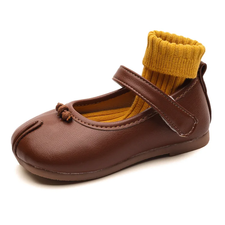 

2021 Early Autumn Fashion Girls Shoes Kids Leather Flats Korean Style Mary Janes Leather Shoes For Children Casual Comfortable