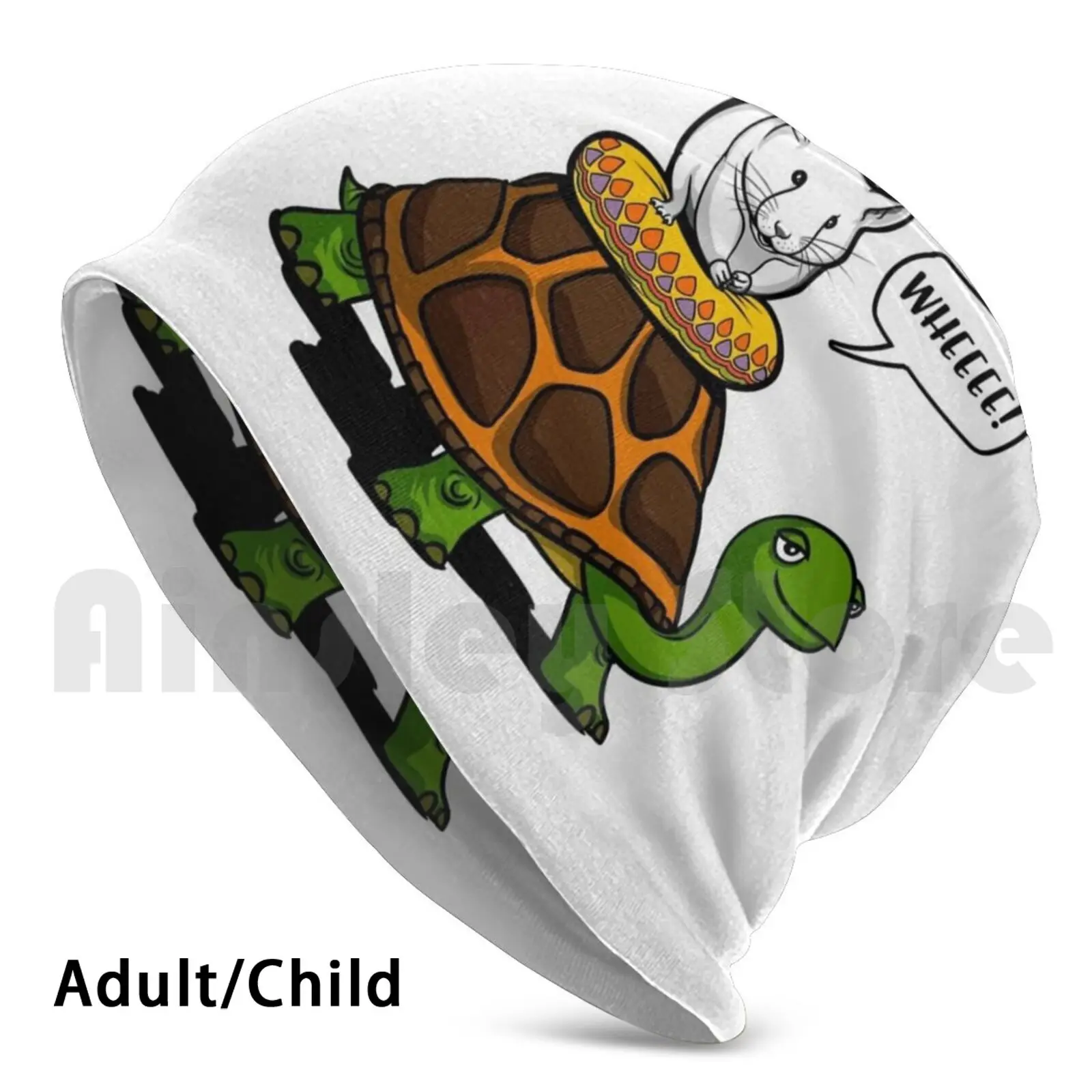 

Hamster Riding Turtle Beanies Knit Hat Hip Hop Hamster Hamster Lover Funny Animals Animal Lover Woodland Animals