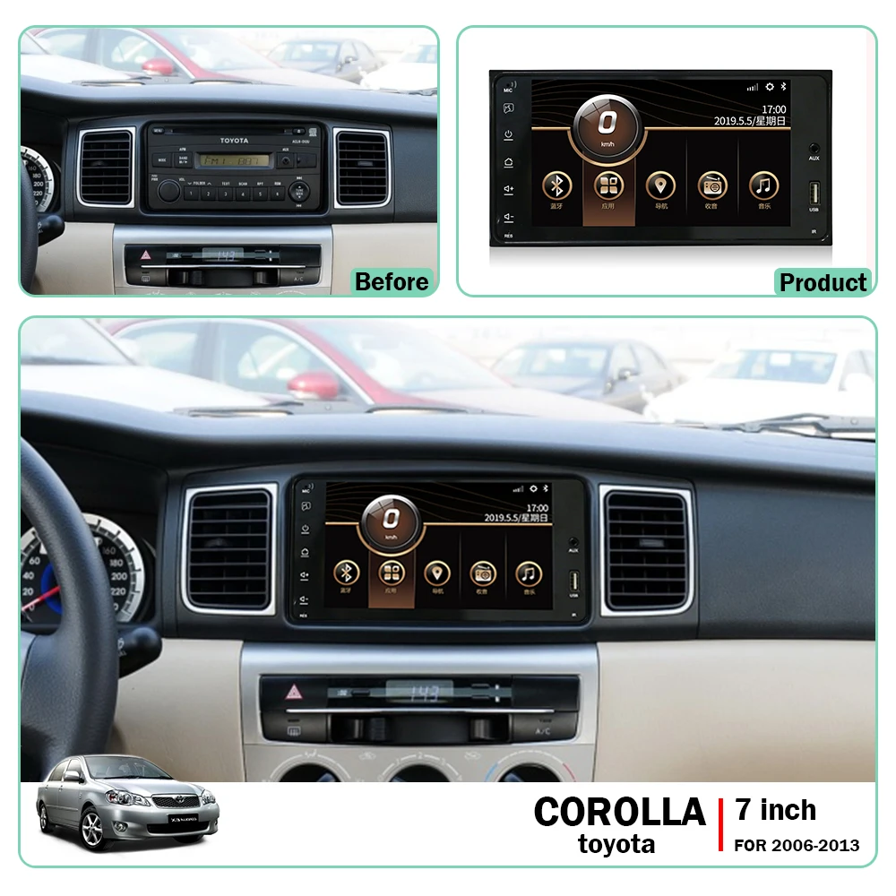 Lelv dvd Автомобильный экран android Авто nacigator 7 ''для COROLLA Toyota 2006 2013 Gps навигация WiFi DVR