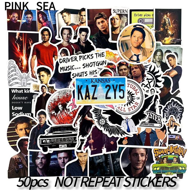10/30/50Pcs/Set American Famous TV Series Supernatural Waterproof Sticker For Refrigerator Luggage Guitar Motorcycle Skateboards