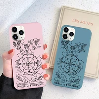 tarot wheel of fortune phone case for iphone 11 12 mini pro x xr xs max 6 6s 7 8 plus se 2020 soft matte silicone back cover