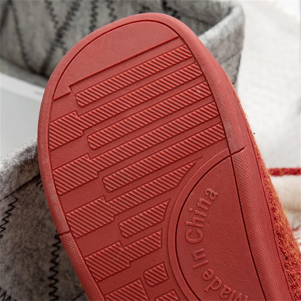 Зимние домашние тапочки из флока с плюшевой подкладкой теплые рождественские на