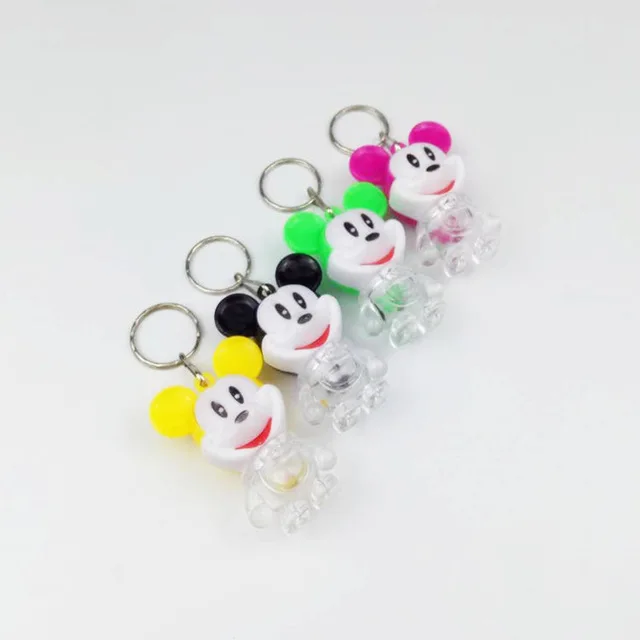 random 1pcs Детский манеж disney светодиодный фонарик Микки брелок свет креативный мультфильм свет сумка для ключей кулон сувенирный подарок детская игрушка - Цвет: random 1pcs