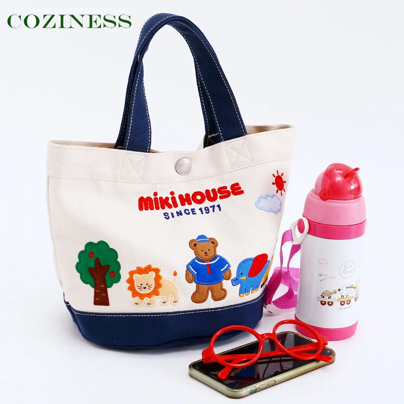 

COZINESS Diaper Bags Waterproof Canvas Cartoon Small Animal Alphabet Patch Embroidery Mommy Bag Travel Outdoor Handbag Hot