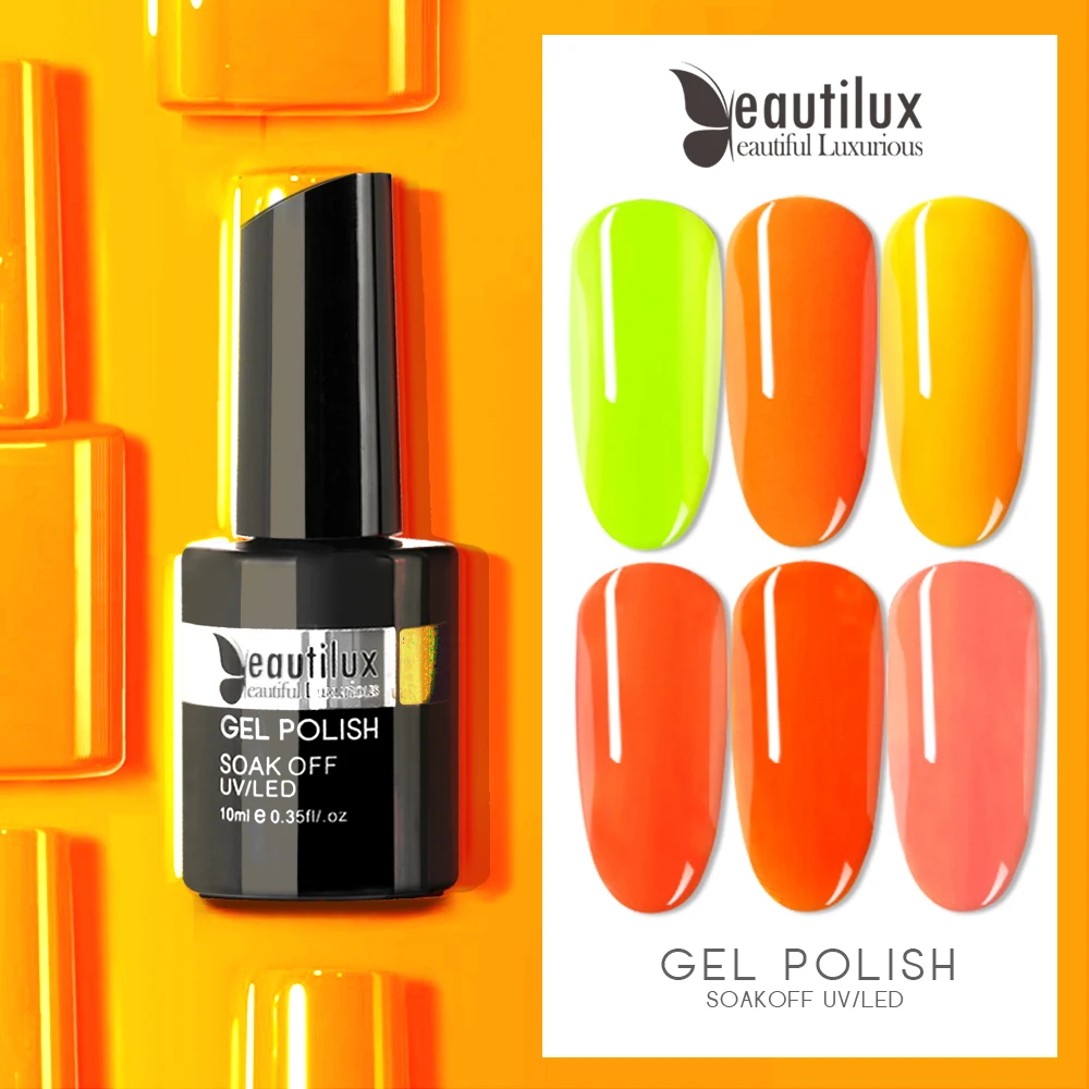 1 шт. органический неоновый желтый апельсиновый Гель лак для ногтей esmaltes 10 мл