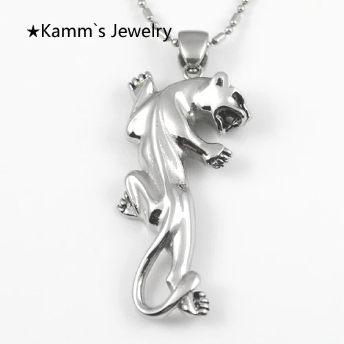 

AMUMIU Crawling the Cheetah 316 Stainless Steel Mens Pendant Necklace Jewellery Halloween Charms Tiger KP011