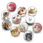 С милым рисунком кота, любимого питомца 18 мм кнопки 10 шт. круглые фото кабошоны разрисованные изделия из стекла стиль для кнопки ювелирные изделия