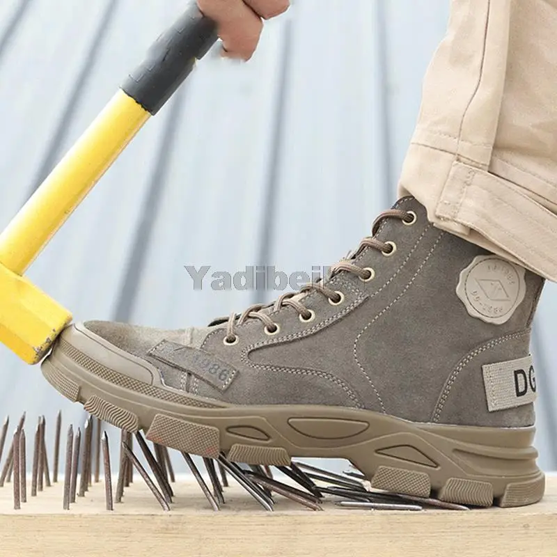 

Martin Safety Boots Men Work Shoes Male Steel Toe Men Boots Winter Safety Shoes Anti-Puncture Work Boots Sneakers High Top Boots