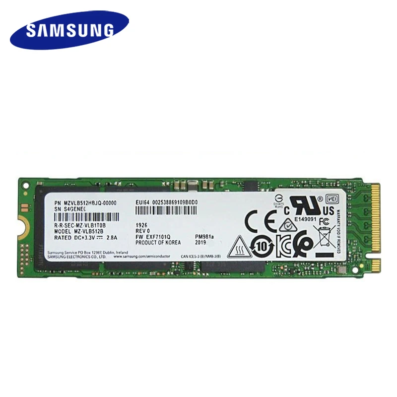 Внутренний твердотельный накопитель SAMSUNG M.2 SSD PM981A 256 гб 512 ТБ M2 NVMe PCIe 3 0x4 для