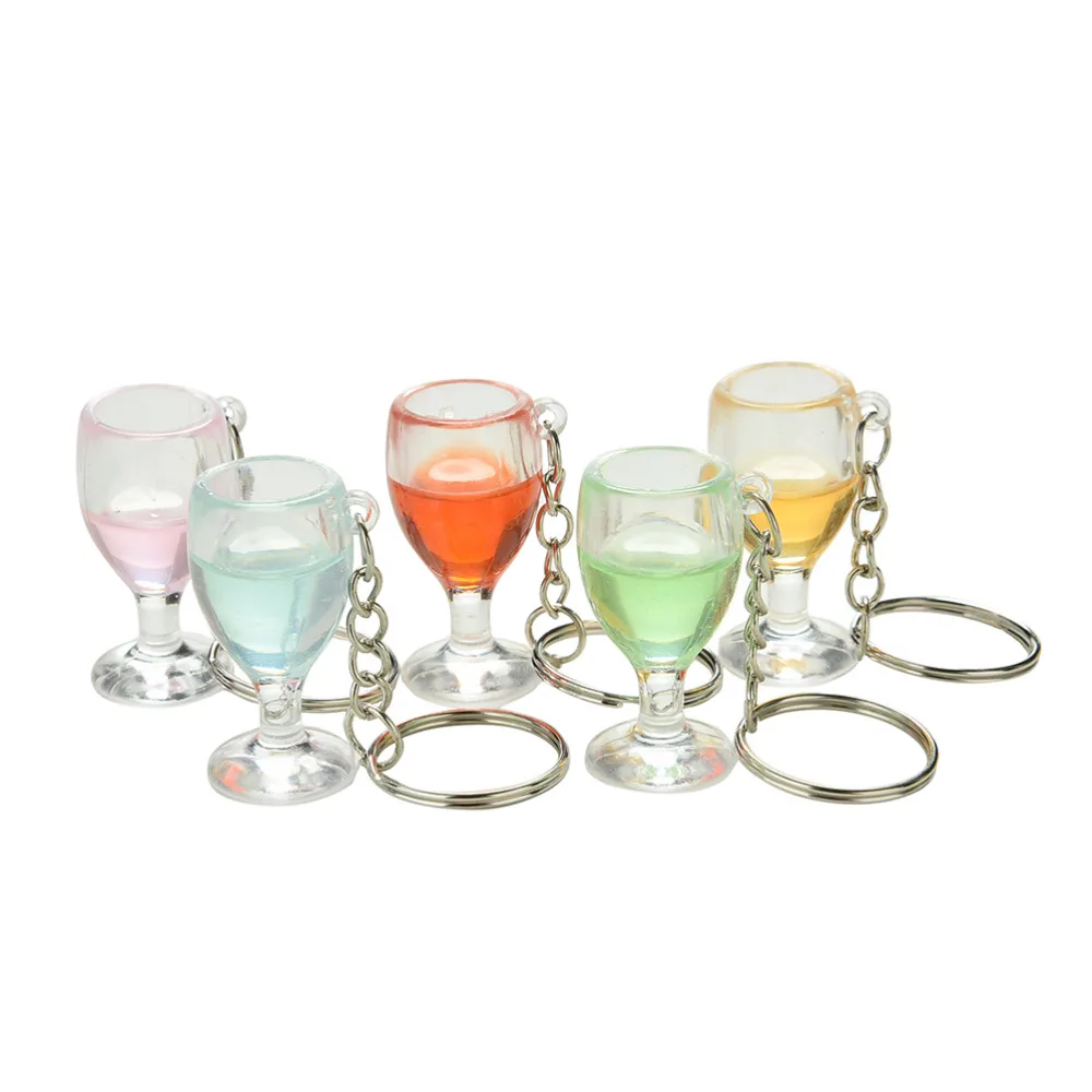 1 шт. Новое поступление Авто Прозрачный Поддельные бокал брелок для ключей Для