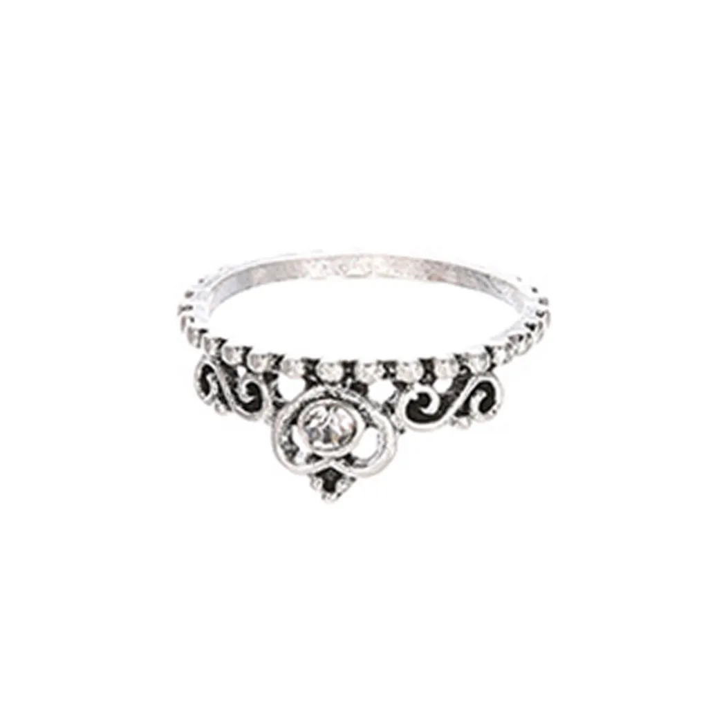 Новый дизайн 10 комплектов винтажные кольца для женщин корона стразы подарок