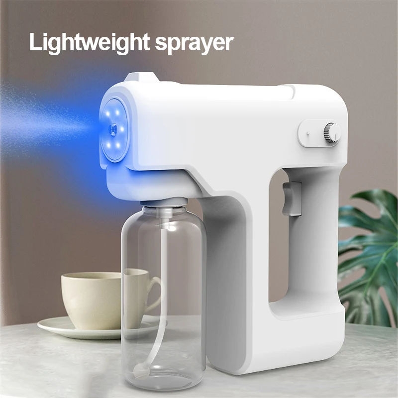 

500ml Wireless Electric Sanitizer Sprayer Disinfects Blue Light Nano Steam Spray Gun Sterilizing Nano Spray Gun For Home Office