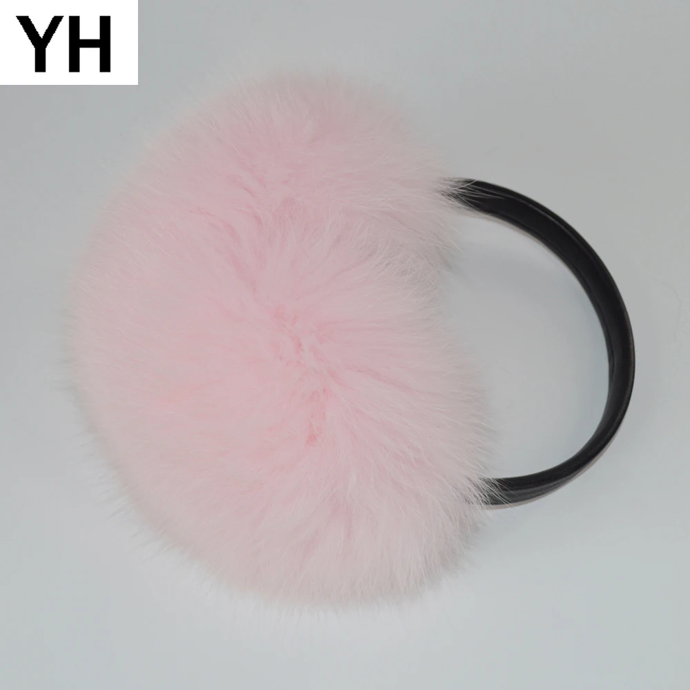 Женские зимние теплые пушистые наушники из натурального Лисьего меха женские