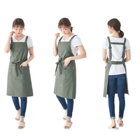 high quality 100 cotton kitchen chef apron with pocket women bib apron for cooking baking crafting work shop bbq