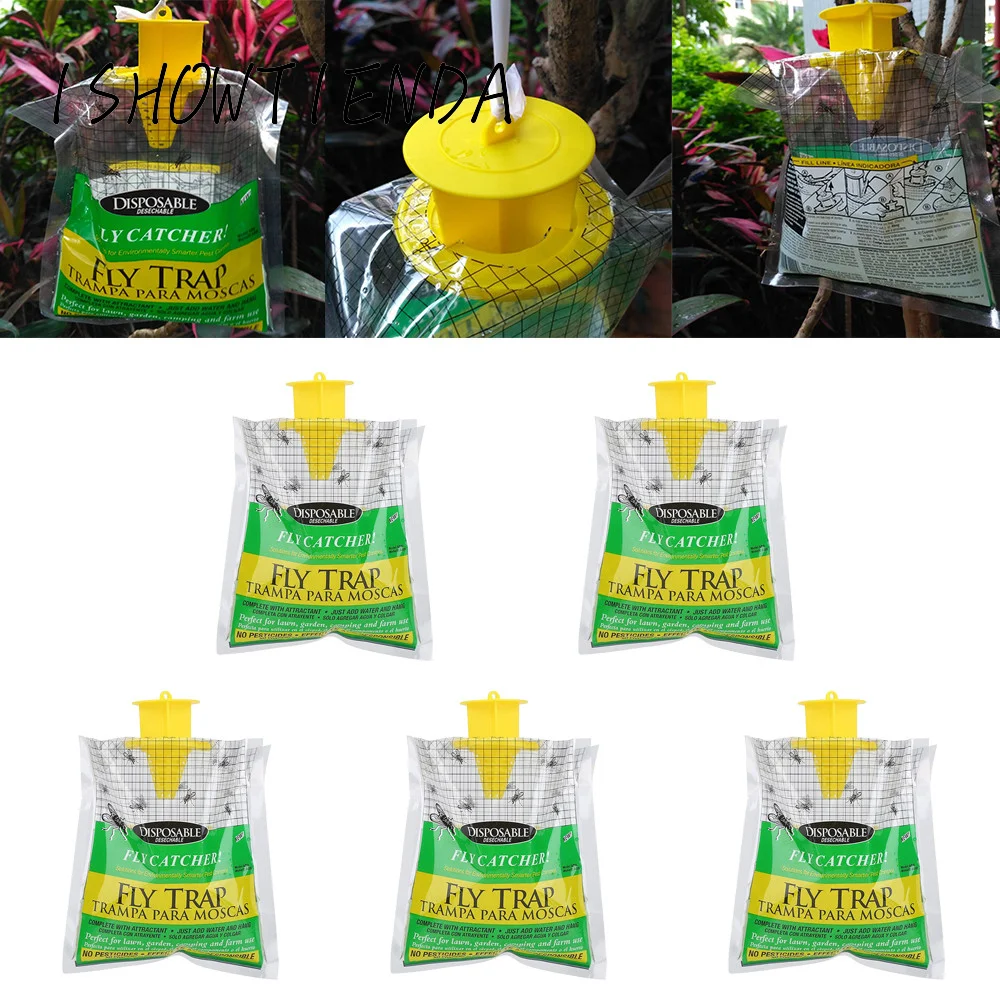 5 шт. одноразовые летать ловушка Ловец Fly задрайку висит Стиль вредителей