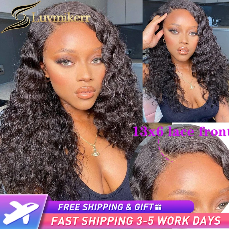 

Curly 13x6 Hd Transparent Lace Front Wig For Black Women Natural Colored Human Hair Glueless Full Frontal Wig Bleached Knots