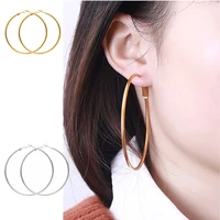 4 8cm fashion exaggerated metal round earrings big hoop golden silver color personality earrings for women party gifts 2020