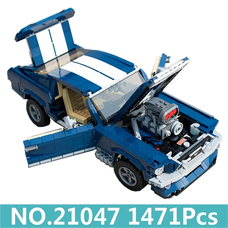 20147 No LED Lepinblocks King Bricks 21047 Ford Mustang Technic модель автомобиля Строительные блоки Набор 10265 Creator Expert игрушки для детей подарок - Цвет: 20147 No LED
