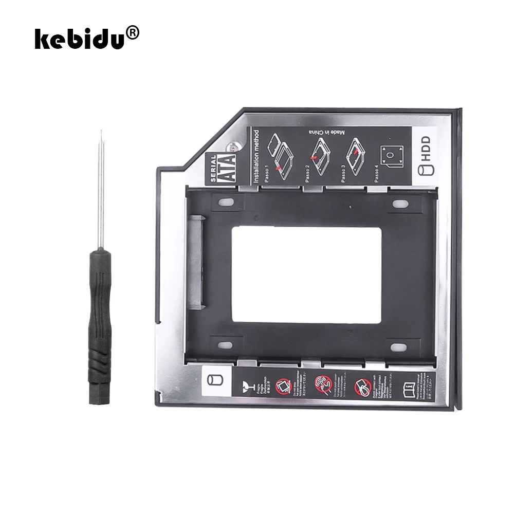 Kebidu Новый SSD HDD HD Жесткий диск Драйвер Caddy Внешний чехол SATA к пластик 2 й для CD DVD ROM