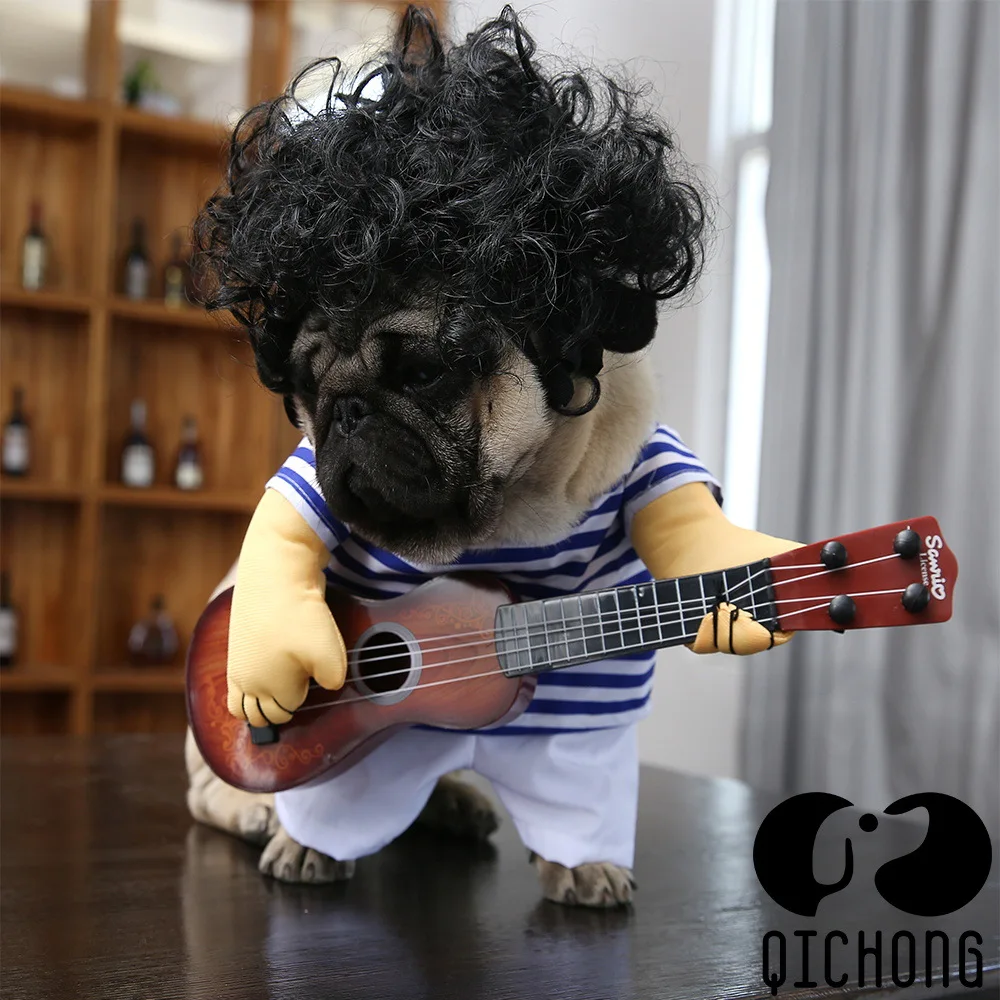 

Pet Dog Guitarist Turned a Funny Guitar Clothing Tobago Funny Guitar Clothes