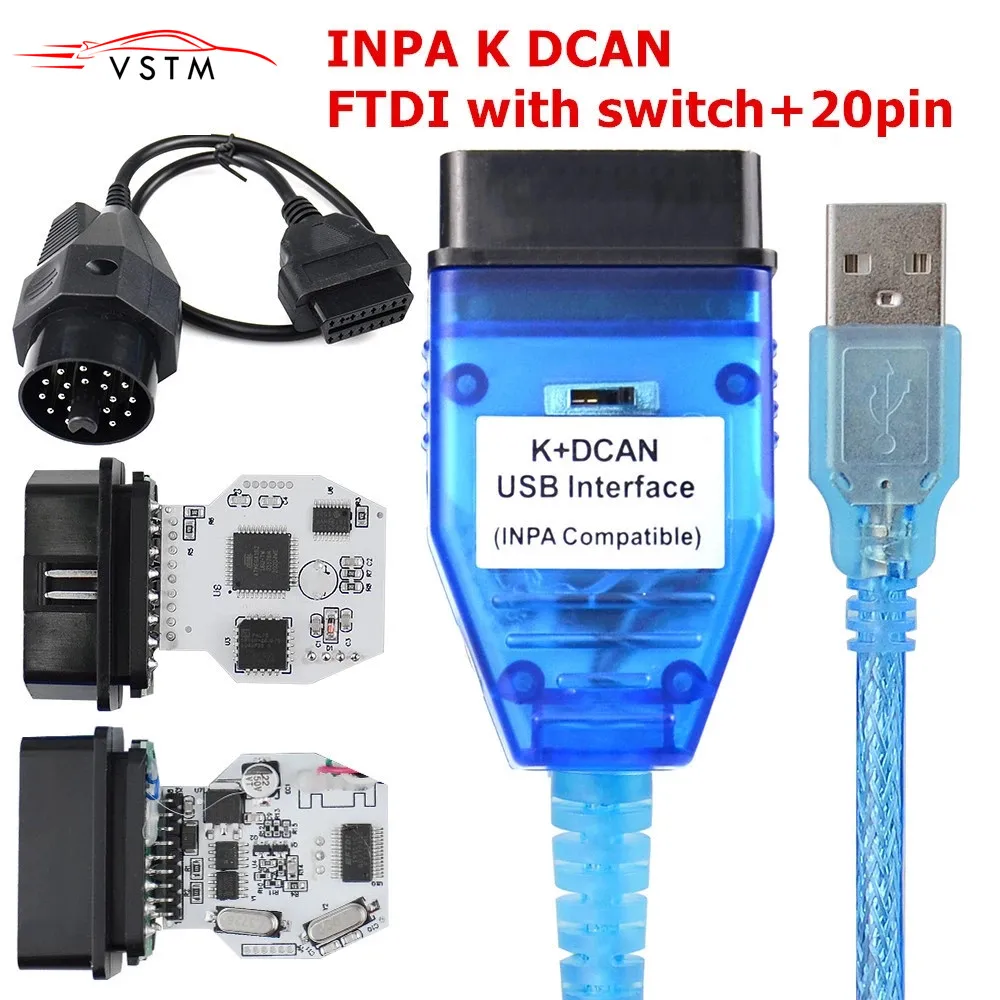 Диагностический кабель для BMW INPA K + CAN с чипом FT232RL переключателем DCAN USB