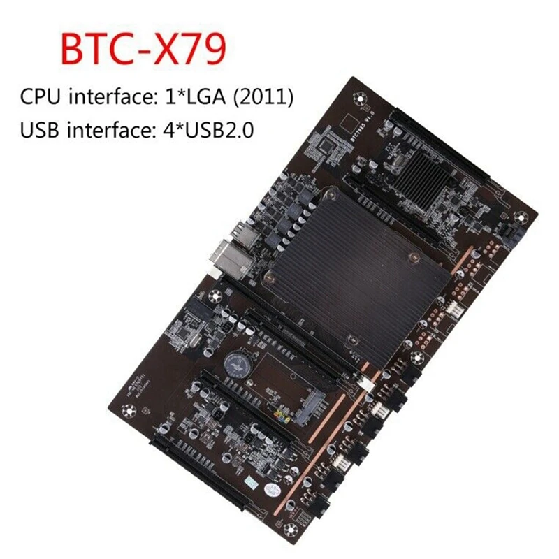 Материнская плата X79 H61 BTC для майнинга поддержка 5X PCI-E 3060 3070 3080 GPU с процессором E5