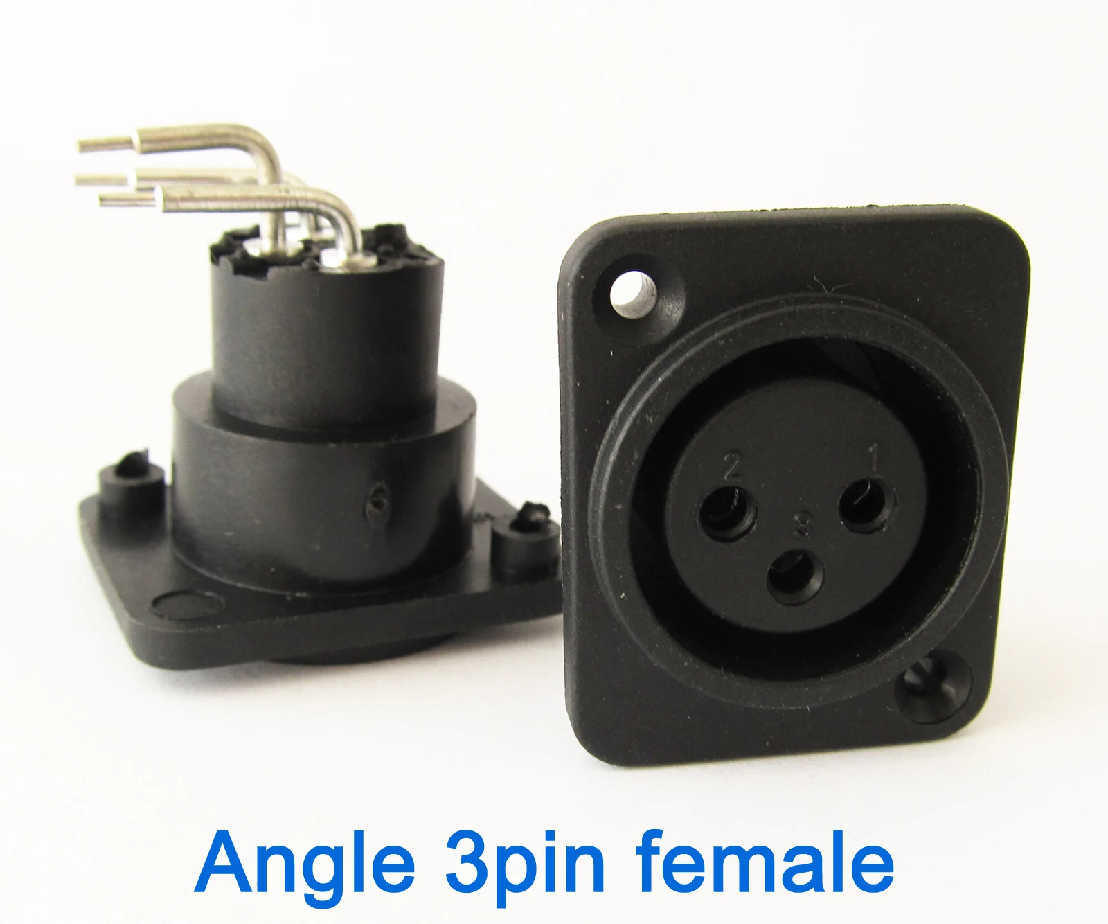 

1pc Mic XLR 3pin Female Angle Legs Panel Mount Chassis PCB Socket Connector