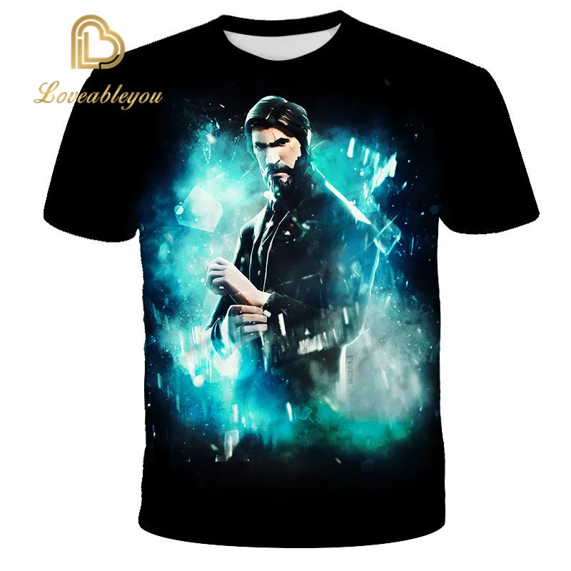 

Men's Casual Short Sleeve T-shirt Shooting Game T-shirt Boy Hip Hop Animated Game T-shirt 2021
