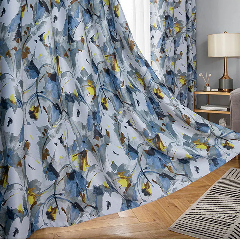 

Floral Print Modern Simplicity Window Blackout Curtains Drapes Curtains For Living Room Kitchen Bedroom Home Decor Cortinas