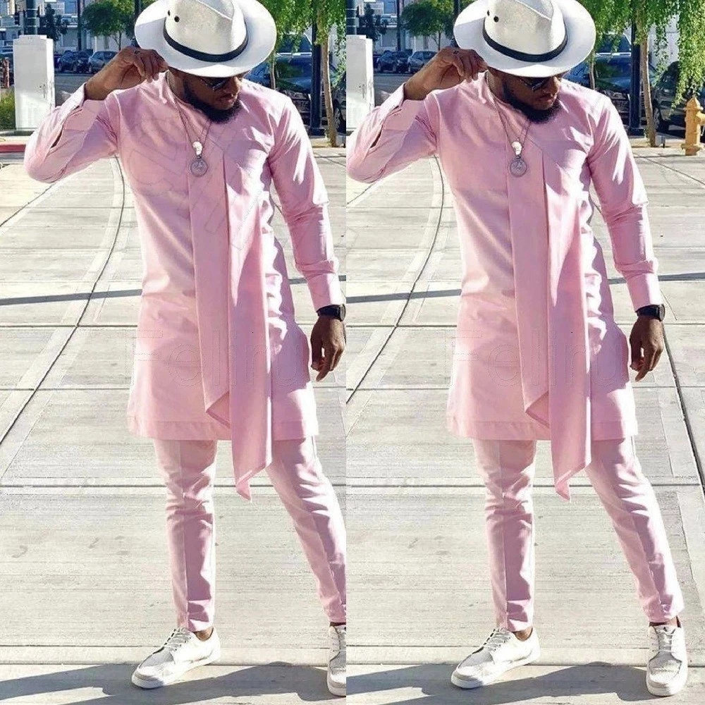 

VEIAI Costume Homme Mariage Pink Long Tuxedo Men Suits Prom Wedding Men Blazer Groom Terno Masculino Slim Fit 2 Pcs Jacket+Pant