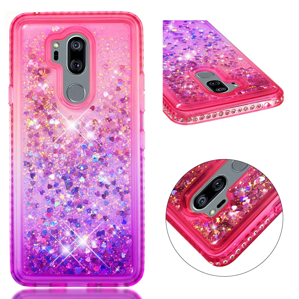 Блестящий футляр для LG G7 ThinQ LMG710EM G710EM G710N динамический жидкий зыбучий песок чехол