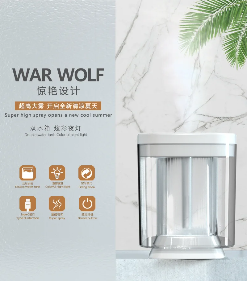 Mini humidificateur de bureau, nouveau produit, appareil de projection pour véhicule domestique, diffuseur d'aromathérapie, chargeur USB, lumière LED