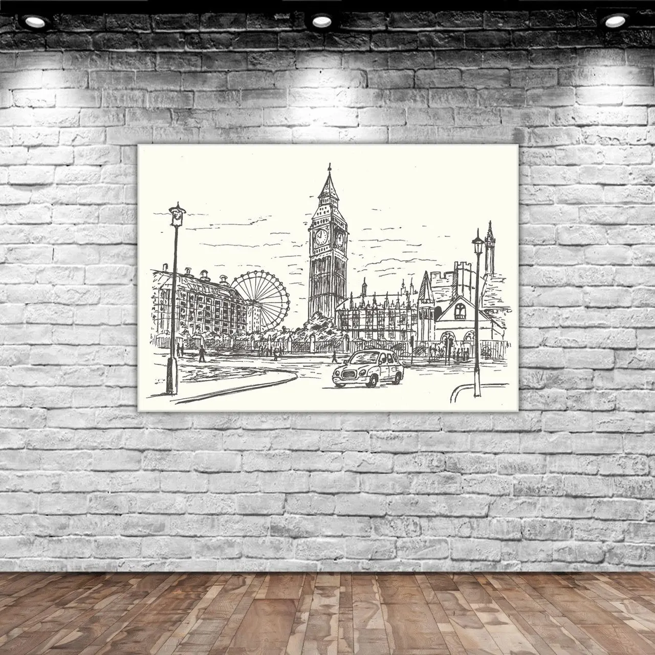 

BK дома Лондонский пейзаж холст стол 70x100cm-1