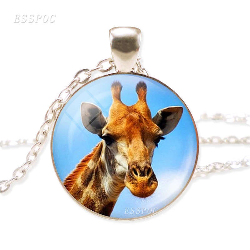 Жираф лиса изображение зебры кулон природа дикий ожерелье с животными ювелирные