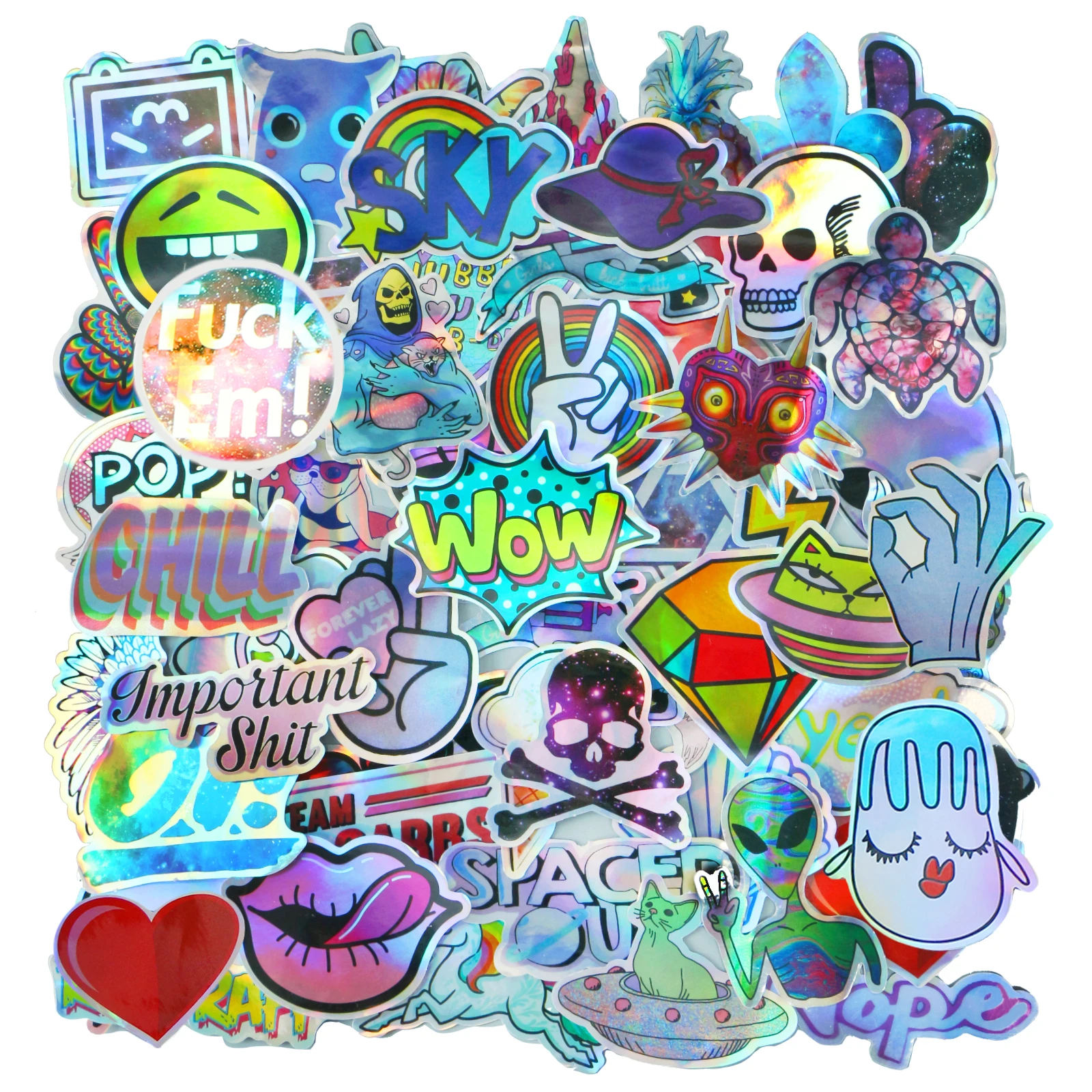 Случайная оптовая продажа 60/20 шт./лот крутые лазерные Звездные наклейки для