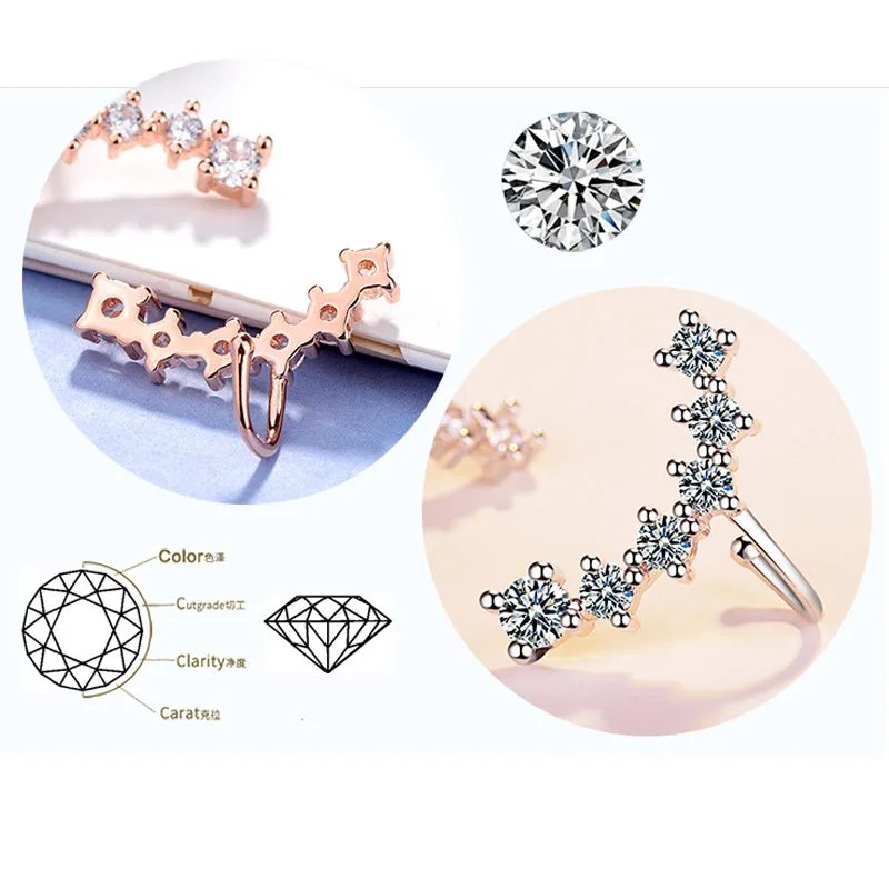 

Zircons copper charm fine quality clip fashion earrings ornament party Non-Pericing Earings Jewelry accessory