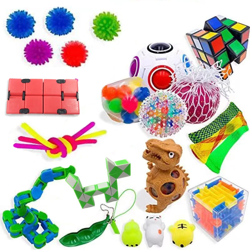 Sensory Fidget Toys Set Stress Relief and Anti-Anxiety Tools Bundle Stress Relief Hand Toys for Kids and Adults enlarge