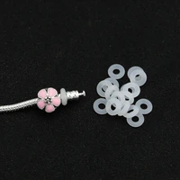 translucent elastic ring silica gel clips charms fit original pandora bracelet for women rubber safety stopper beads diy jewelry