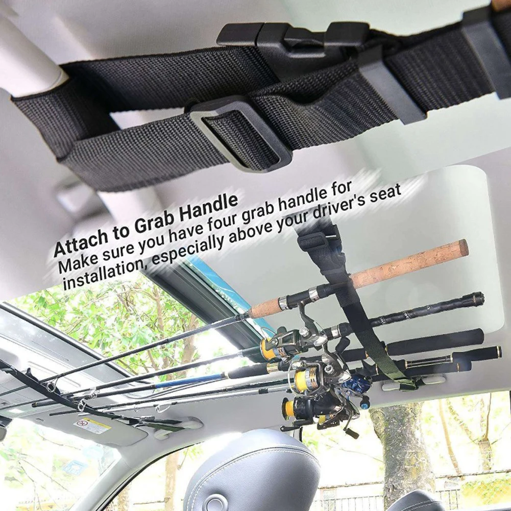 

Car Mounted Storage Rack Fishing Rod Gear Holder Vehicle Fishing Rod Rack Holder Strap Storage Car Rest Belt Carrier for SUV