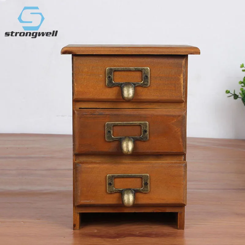 Strongwell деревянный ящик для хранения Офис Настольный украшения ящиков